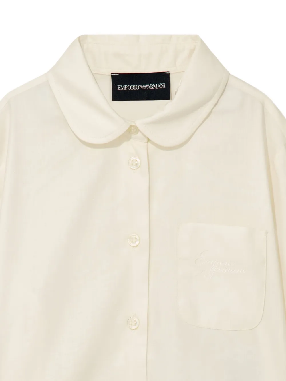 Emporio Armani Kids Popeline shirt Wit
