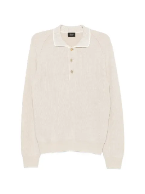 Brioni button-up collar sweater