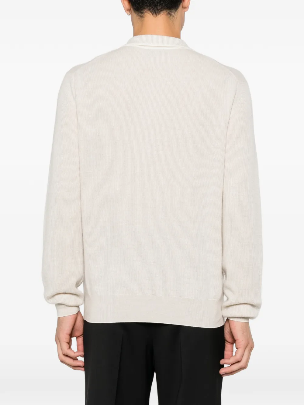 Brioni button-up collar sweater Beige