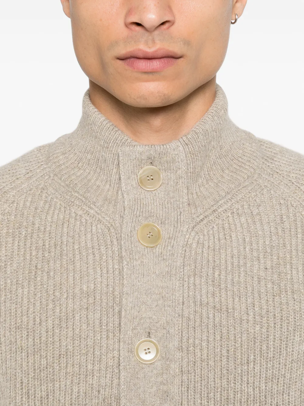 Brioni Ribgebreid vest Beige