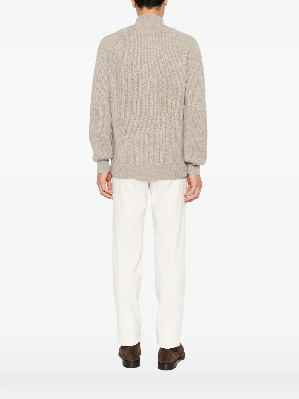 Brioni Ribgebreid vest Beige