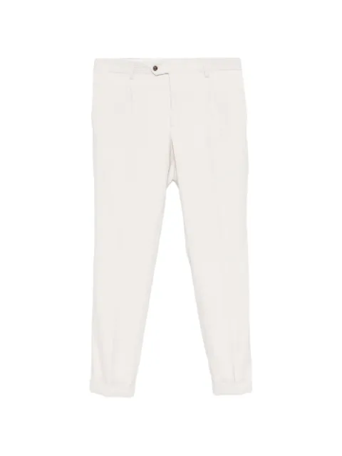 Barba pleated corduroy trousers