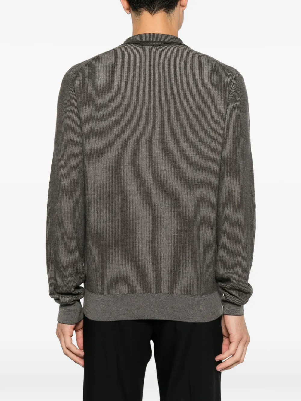 Brioni Ribgebreide trui Grijs