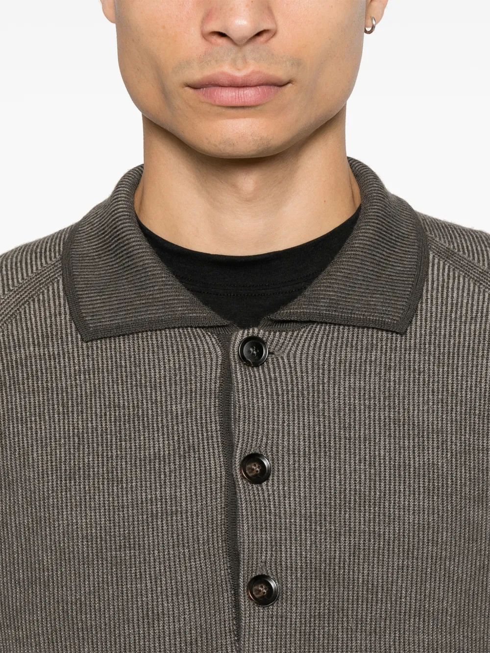 Brioni Ribgebreide trui Grijs