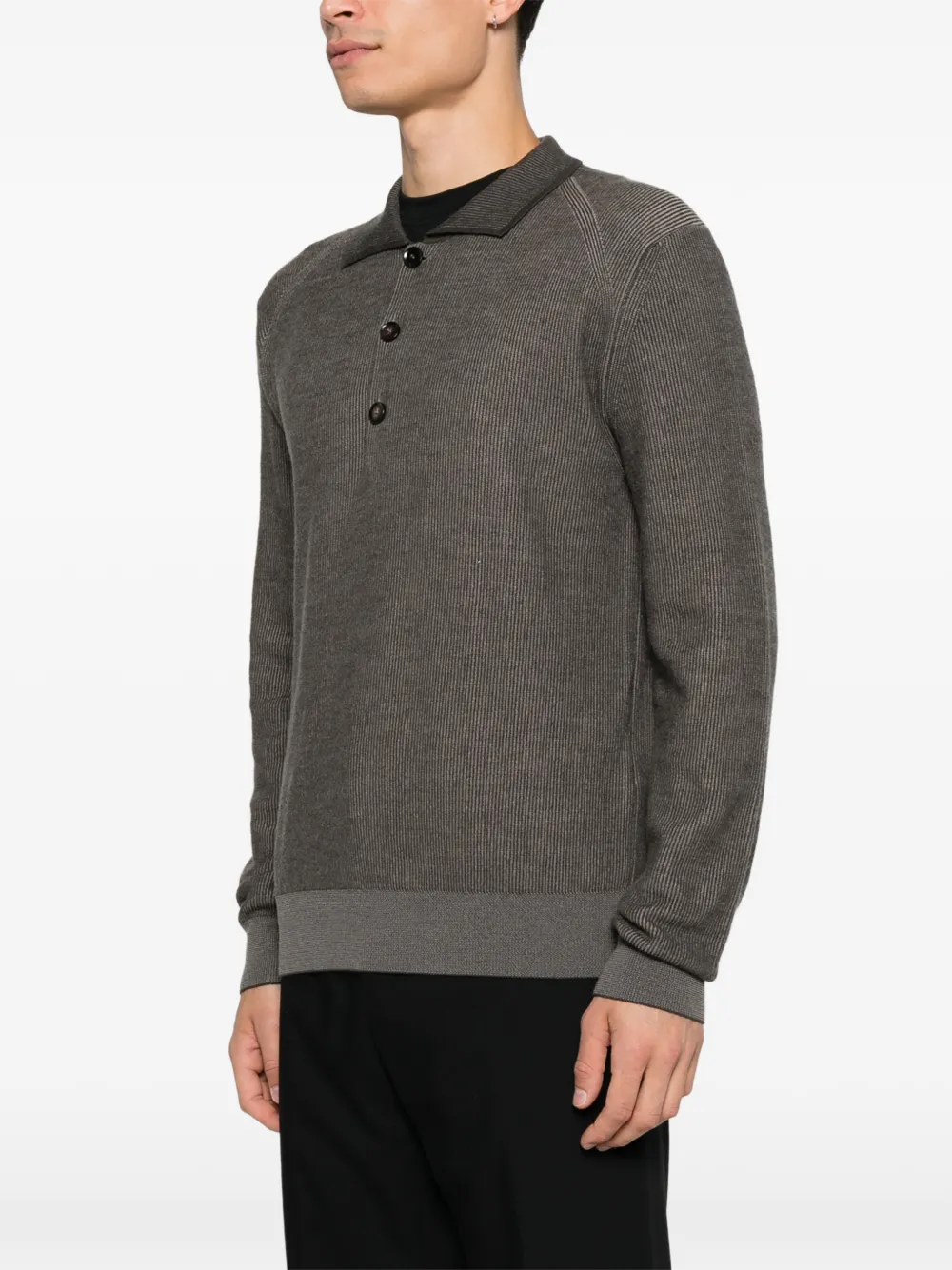 Brioni Ribgebreide trui Grijs