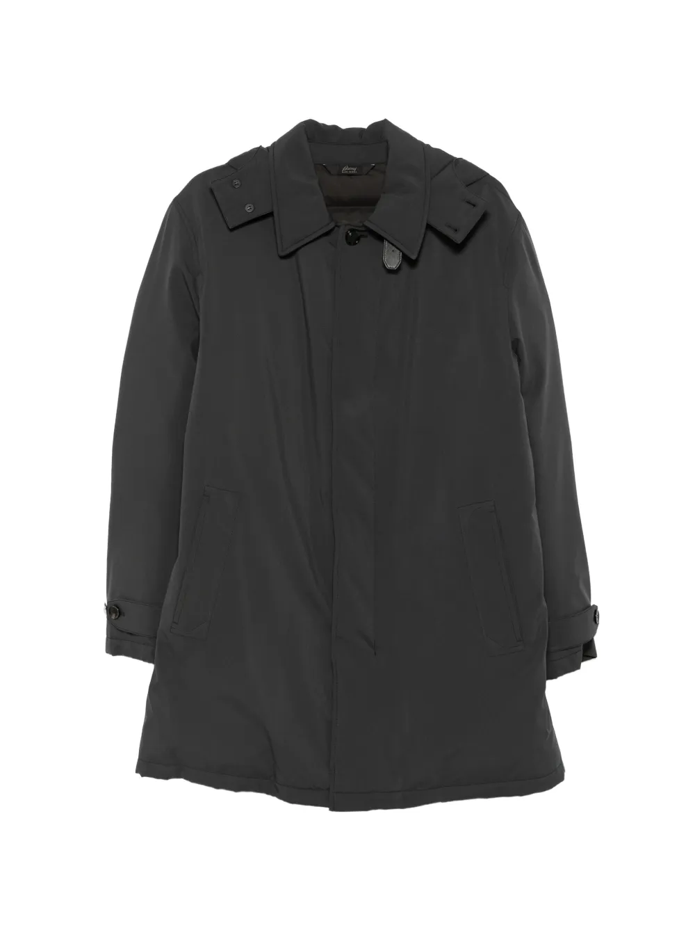 Brioni hooded button-up coat - Nero