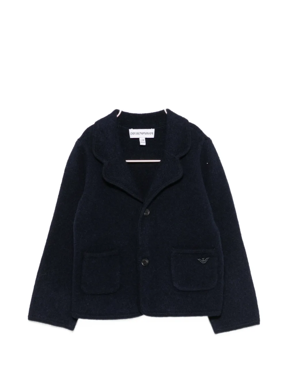 Emporio Armani Kids logo-embroidered button-up cardigan - Blu