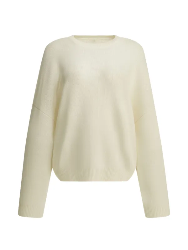 Lisa Yang Veira Cashmere Drop-shoulder Fine-knit Top in White