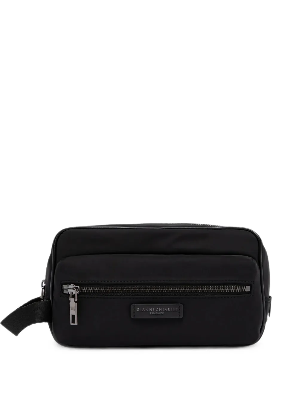 GIANNI CHIARINI leather-trim zip-around clutch bag - Nero