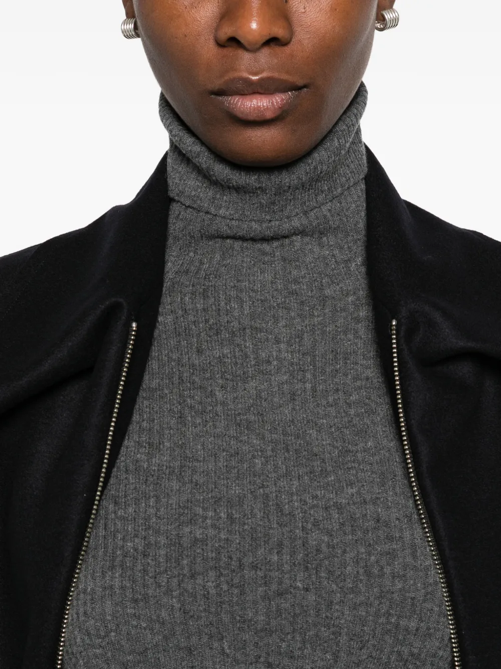 Fabiana Filippi ribbed-knit roll-neck sweater Grijs