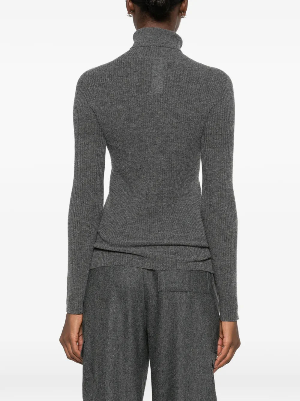 Fabiana Filippi ribbed-knit roll-neck sweater Grijs