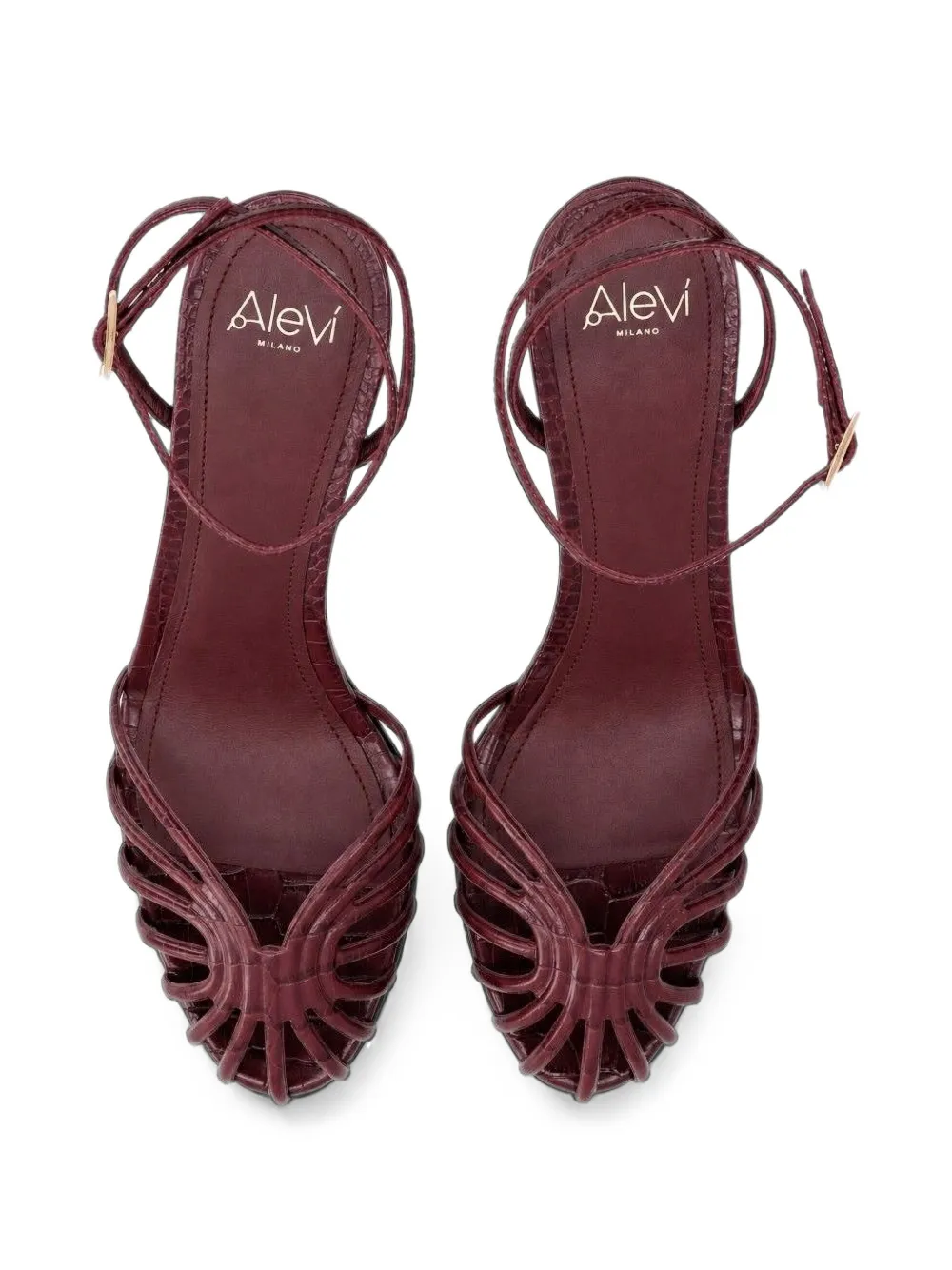 Alevì Lizard cage sandals Rood