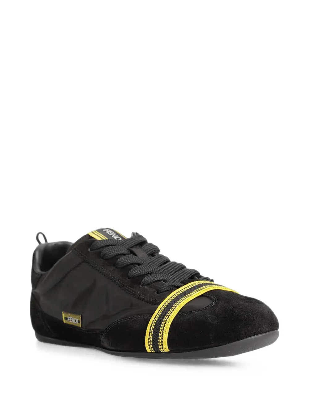 FENDI Wrap suede-panelled sneakers Zwart