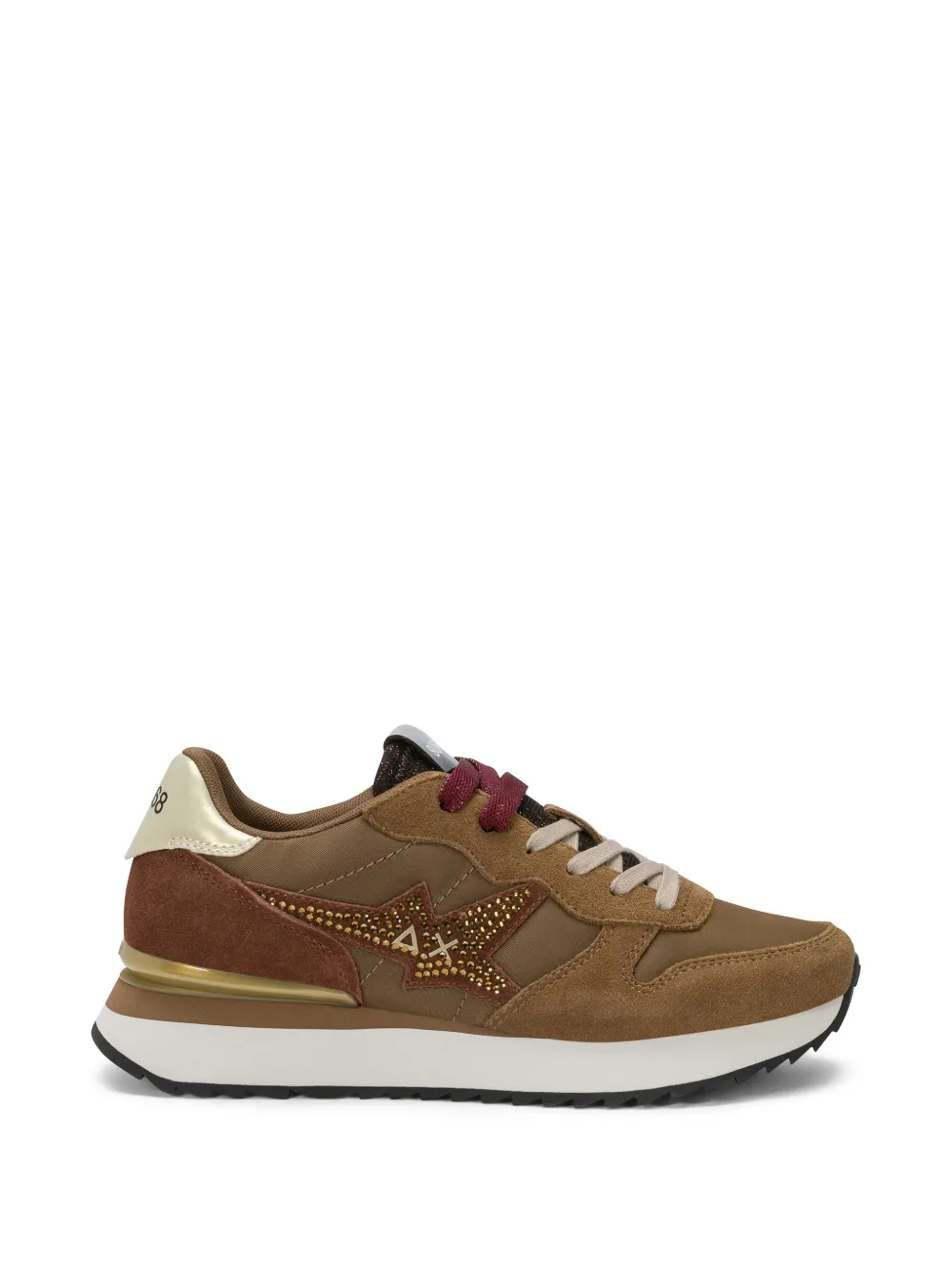 Sun 68 Big Stargirl Paneled Sneakers In Brown