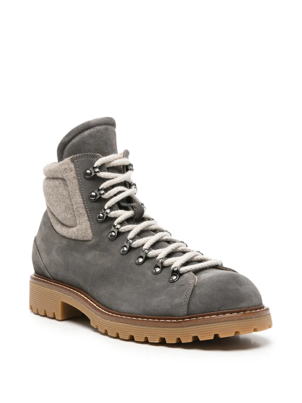 Eleventy suede panelled ankle boots Grijs