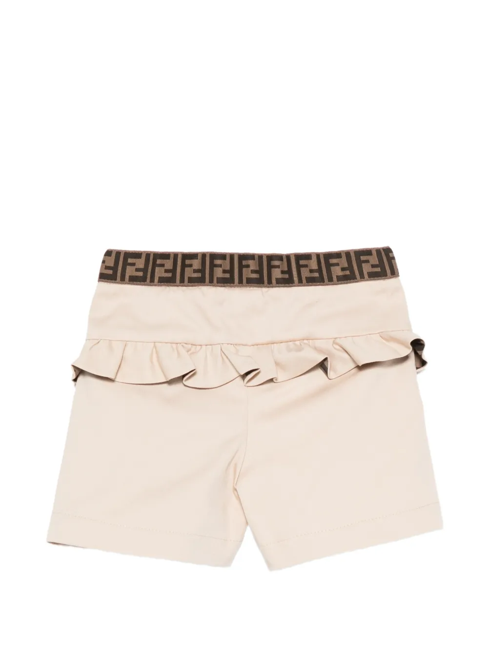 Fendi Kids Shorts met ruches en FF-monogram Beige