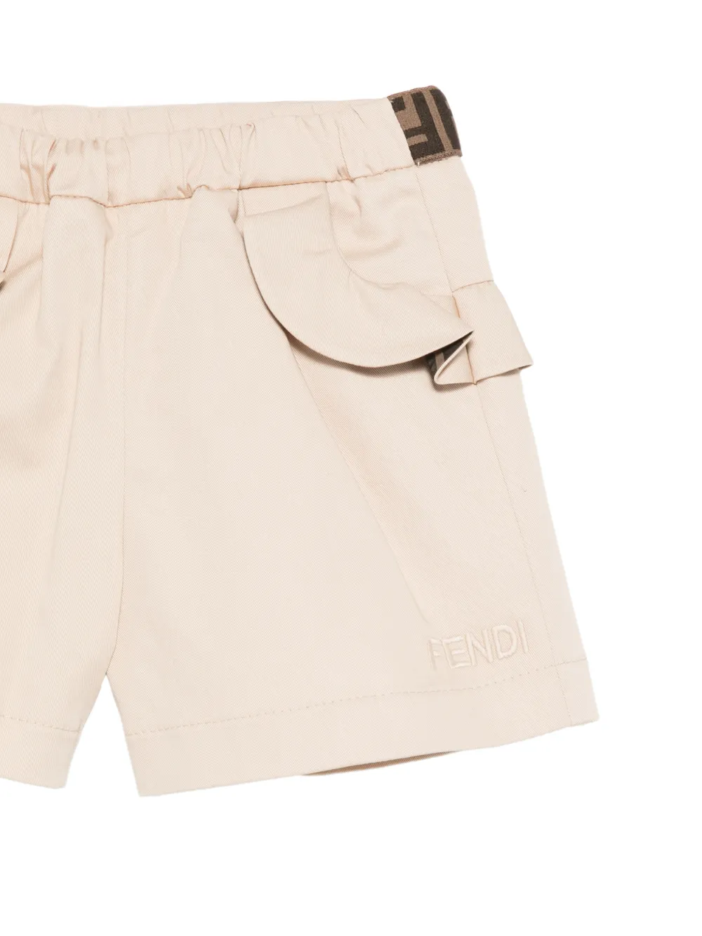 Fendi Kids Shorts met ruches en FF-monogram Beige