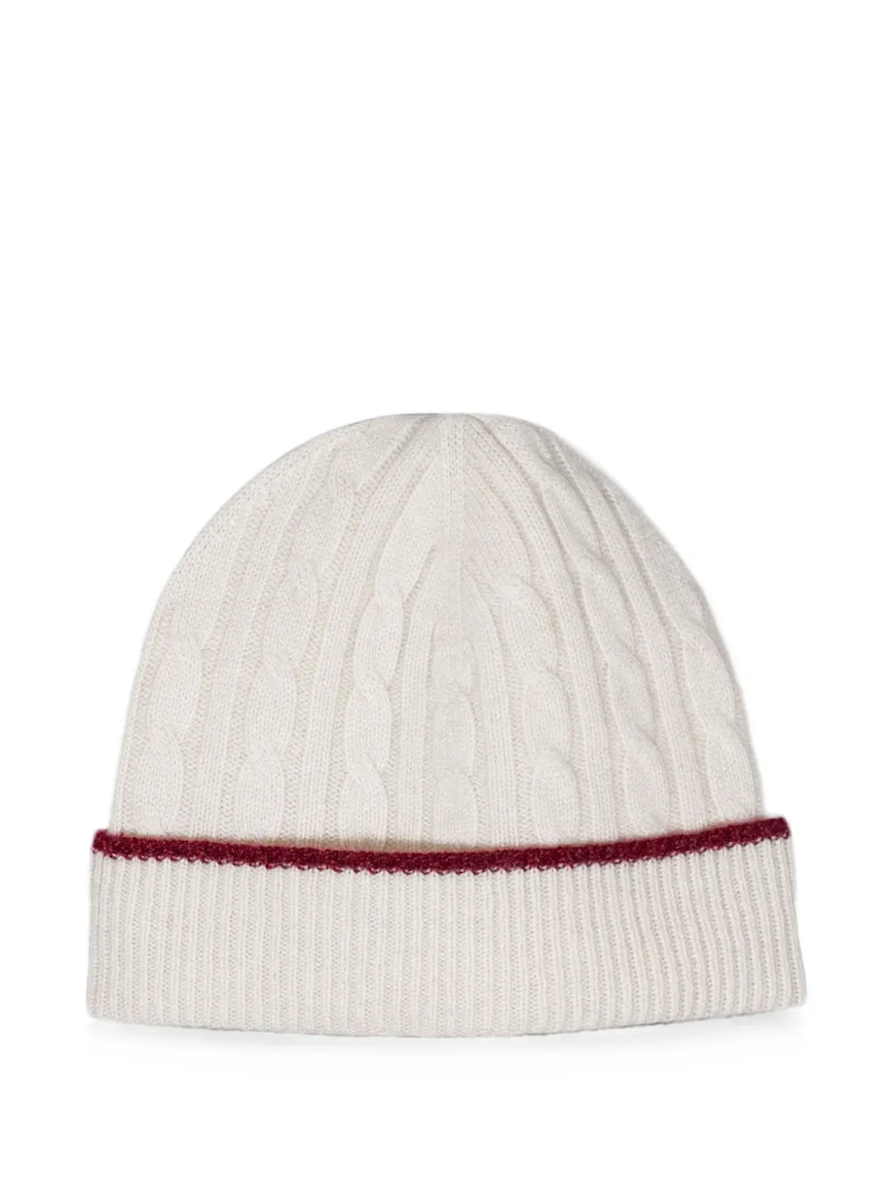 Eleventy Kabelgebreide muts Beige