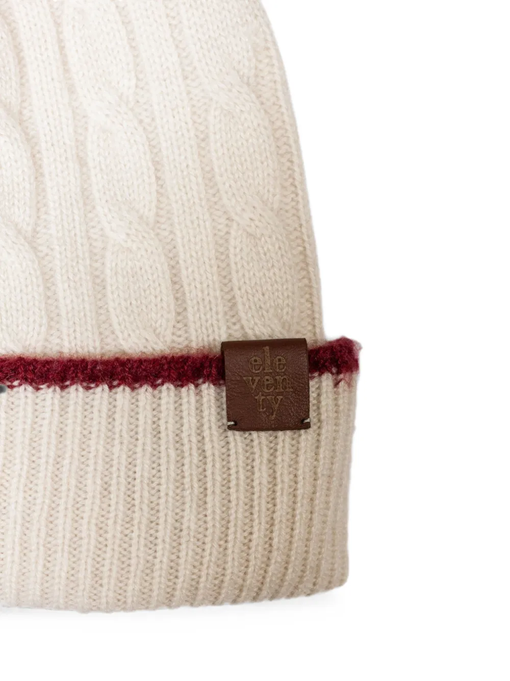 Eleventy Kabelgebreide muts Beige