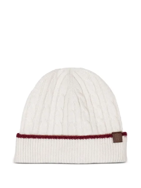 Eleventy cable-knit cashmere beanie hat