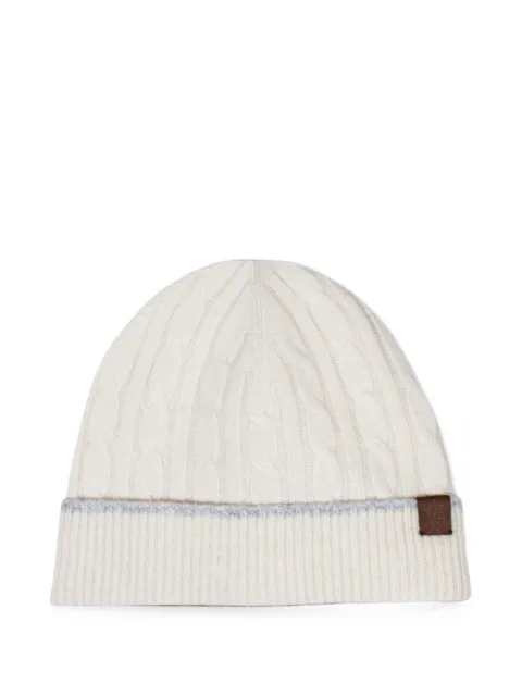 Eleventy cable-knit cashmere beanie hat