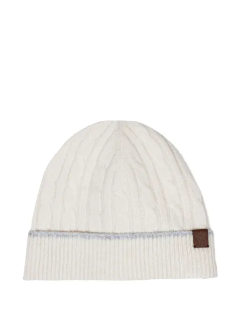 Eleventy cable-knit cashmere beanie hat