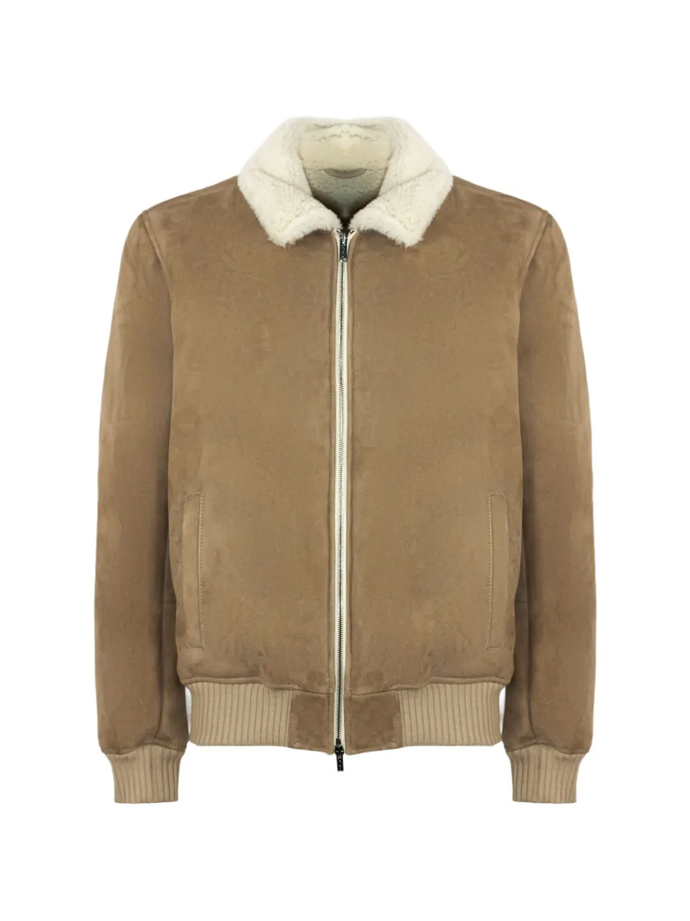 VOLFAGLI Big Ben fur-collar suede jacket - Braun