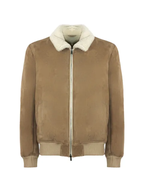 VOLFAGLI Big Ben fur-collar suede jacket