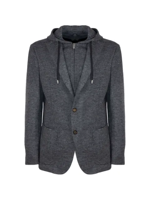 Eleventy hooded melange-effect jacket