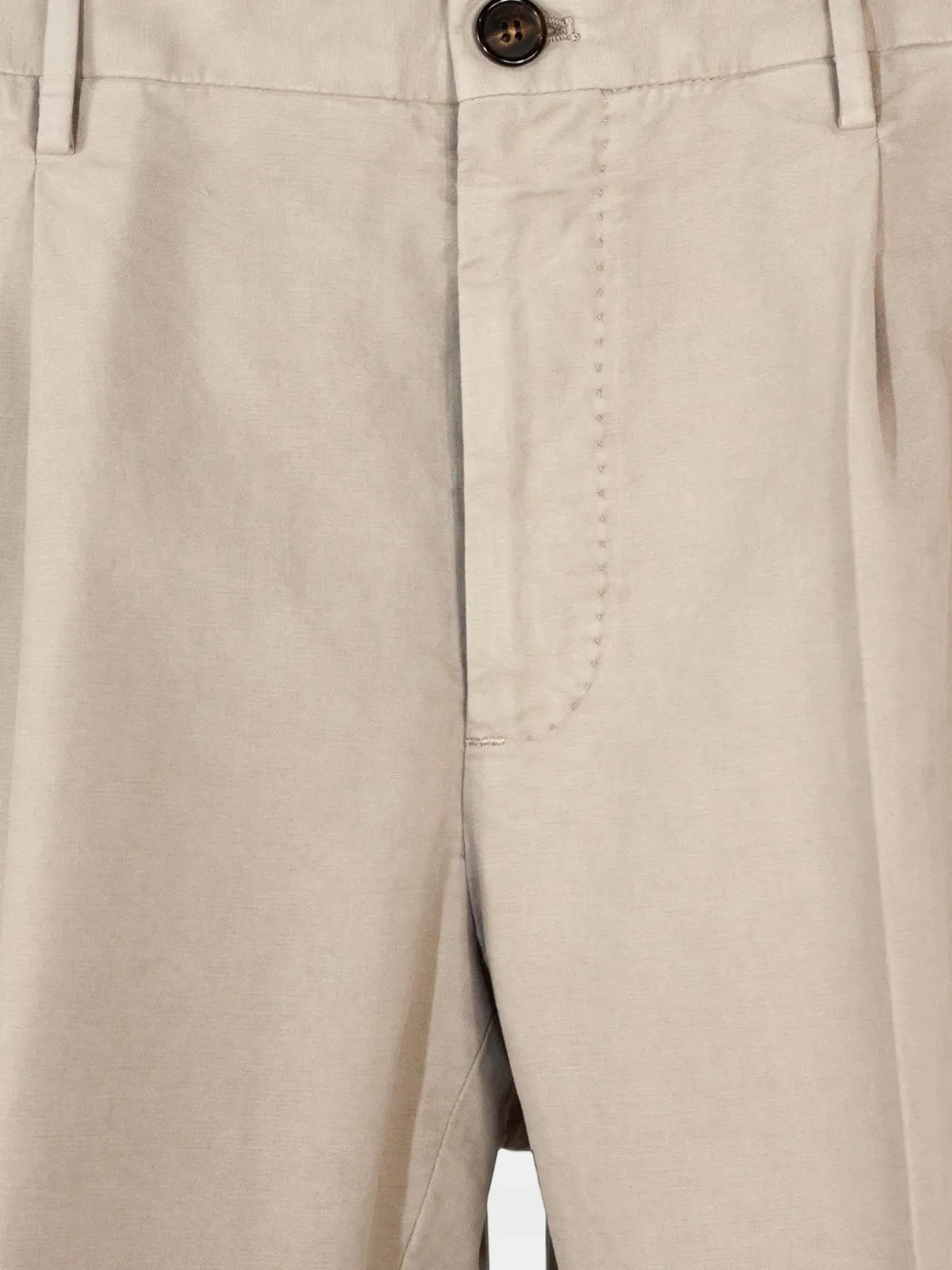 Incotex Plooibroek met toelopende pijpen Beige