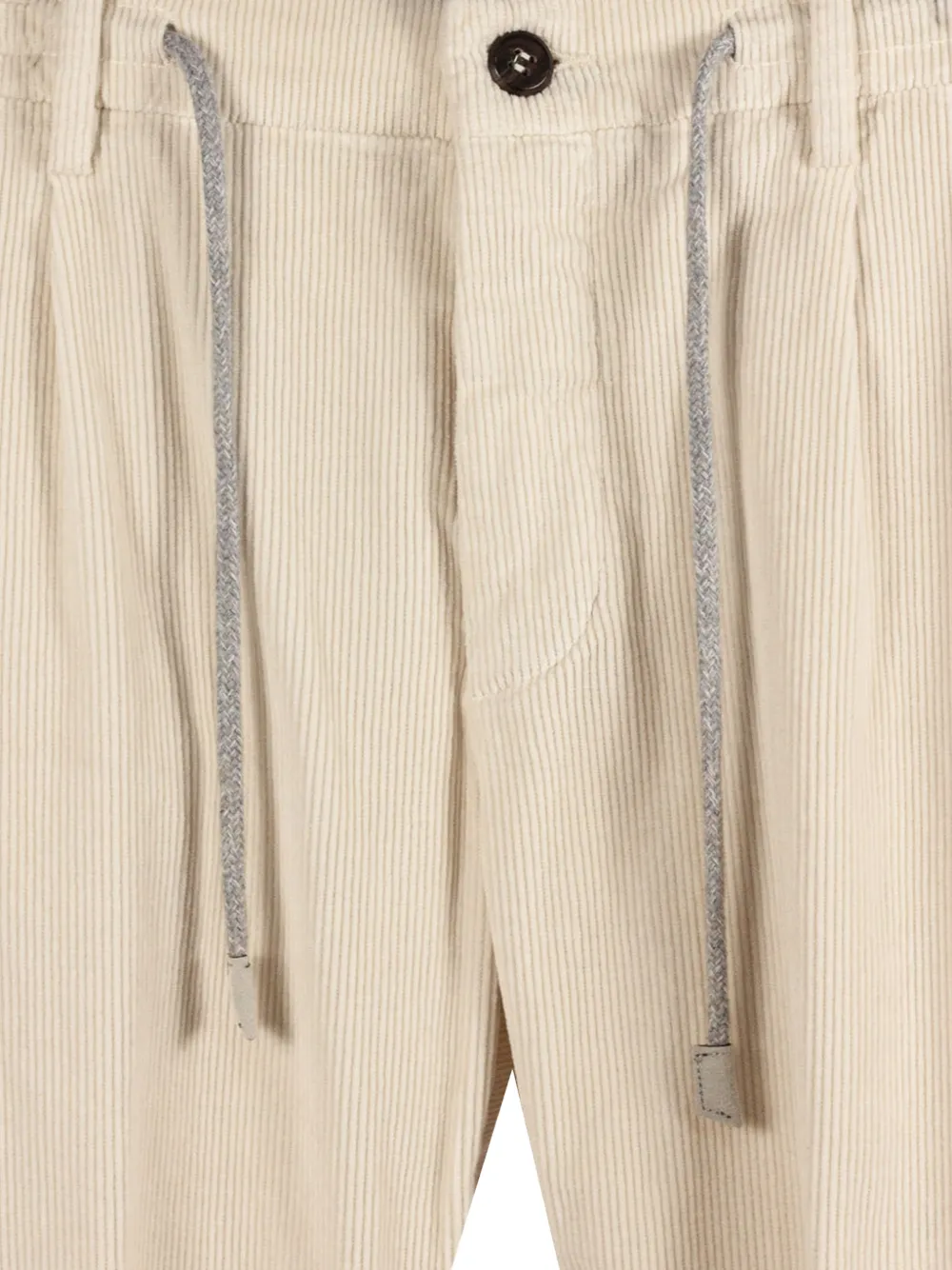 Eleventy Geribbelde broek met trekkoord Wit