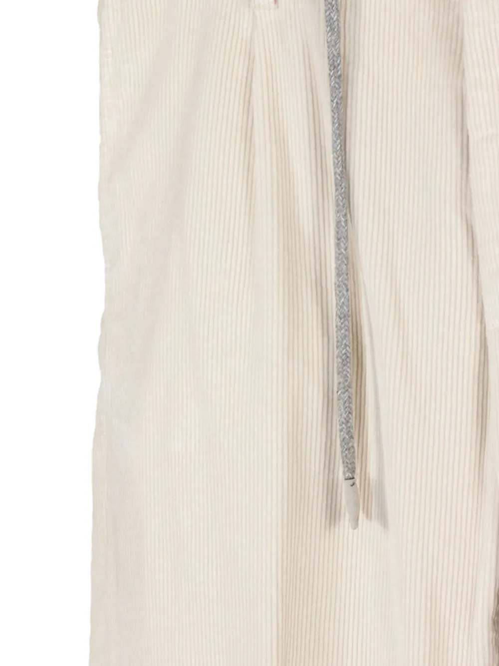 Eleventy Geribbelde broek met trekkoord Wit