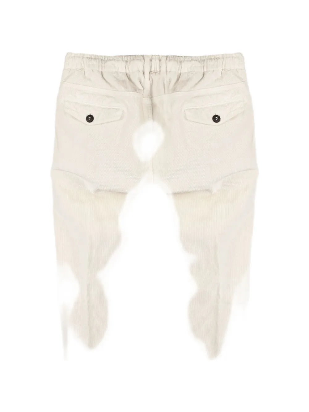 Eleventy Geribbelde broek met trekkoord Wit