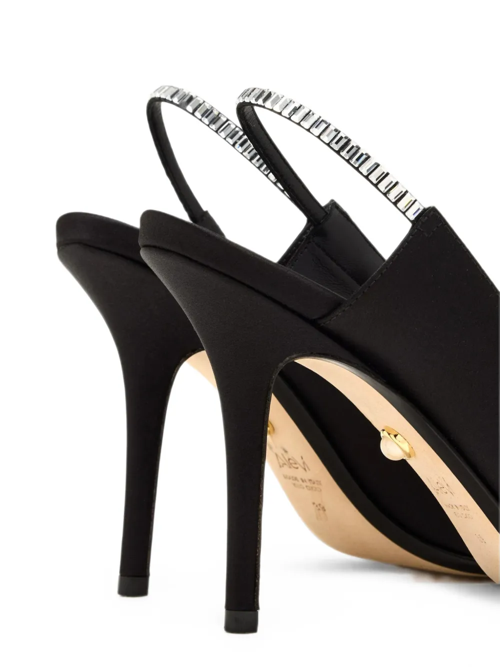 Alevì Danielle crystal-embellished slingback pumps Zwart