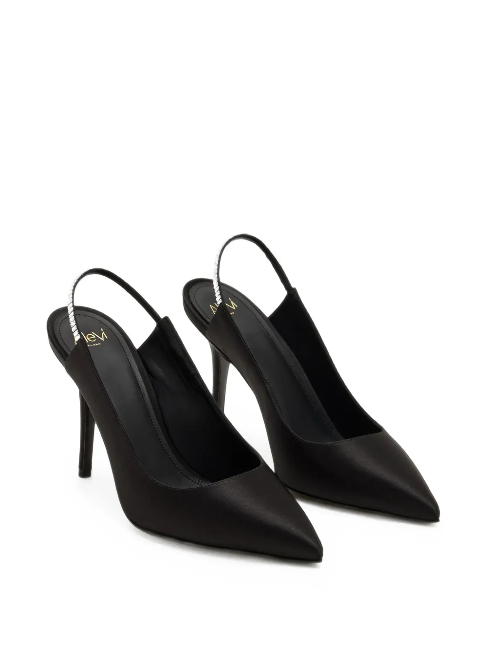 Alevì Danielle crystal-embellished slingback pumps Zwart