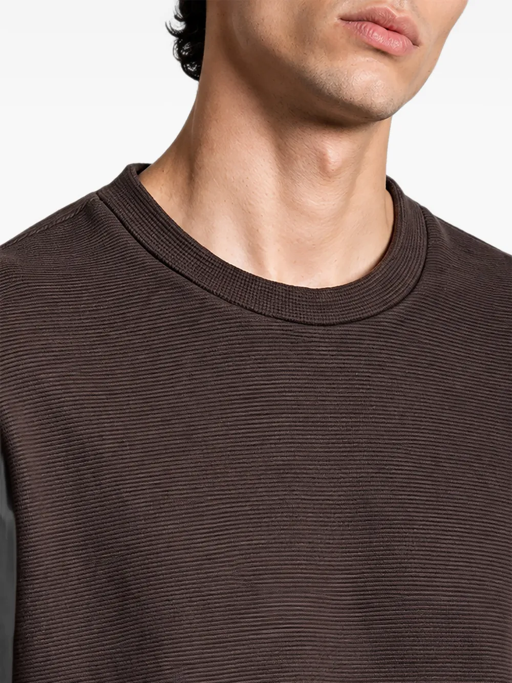 Giorgio Armani Ribgebreide sweater Bruin