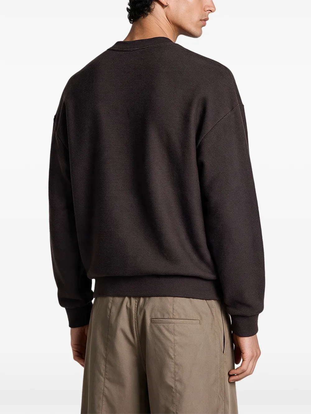 Giorgio Armani Ribgebreide sweater Bruin