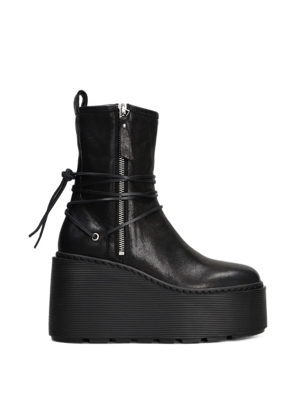 Vic Matie Rock wrap-around platform ankle boots Zwart