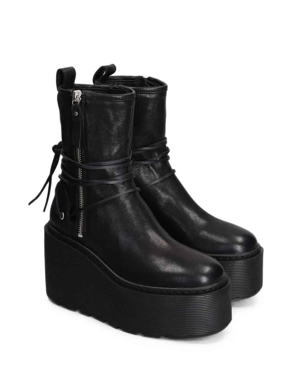 Vic Matie Rock wrap-around platform ankle boots Zwart