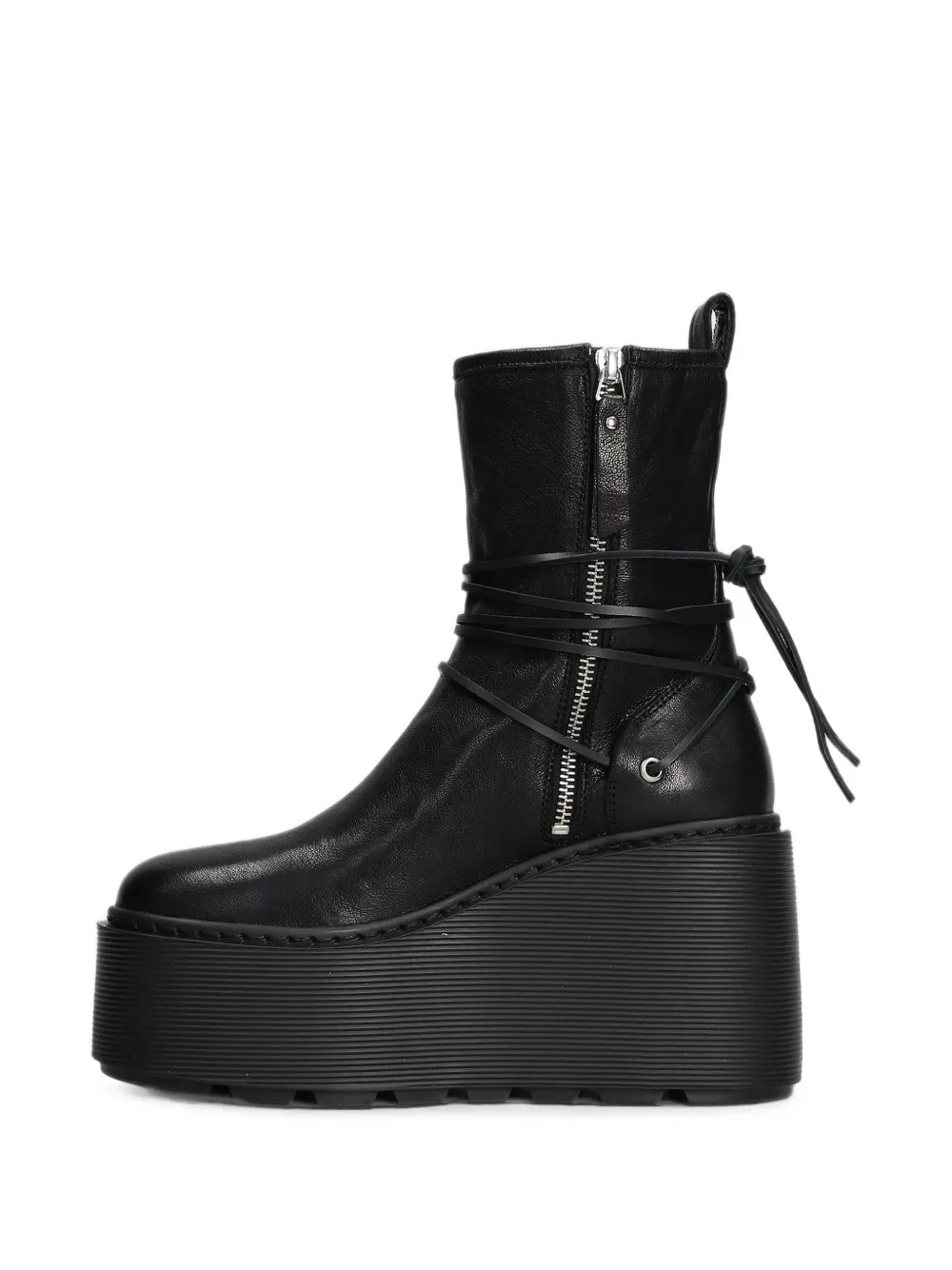 Vic Matie Rock wrap-around platform ankle boots Zwart
