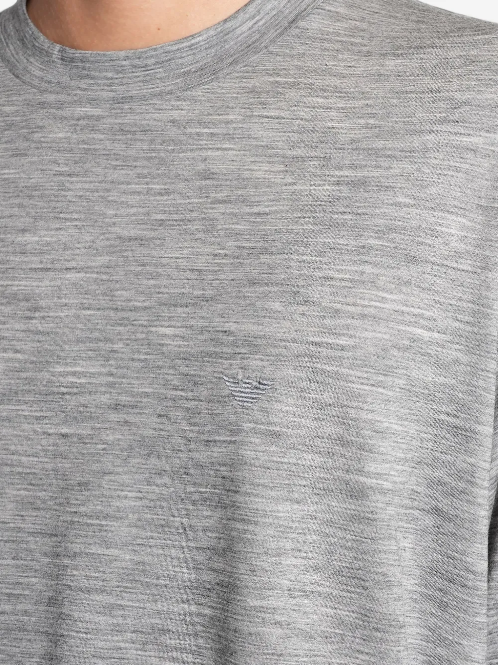 Emporio Armani T-shirt met geborduurd logo en lange mouwen Grijs