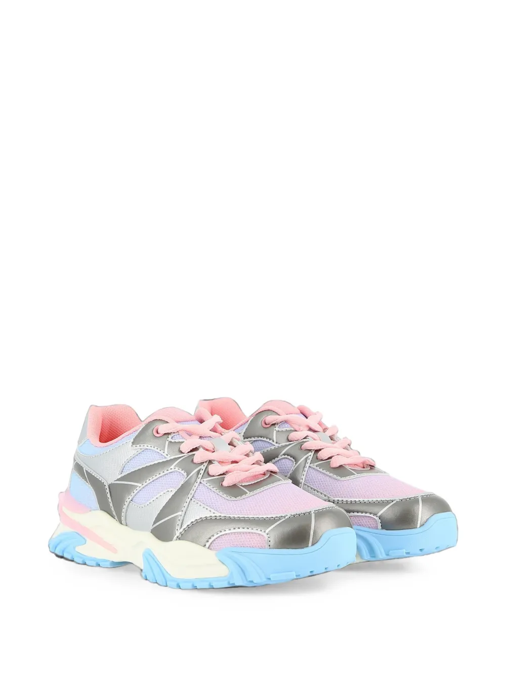 Billieblush panelled metallic-finish sneakers Zilver