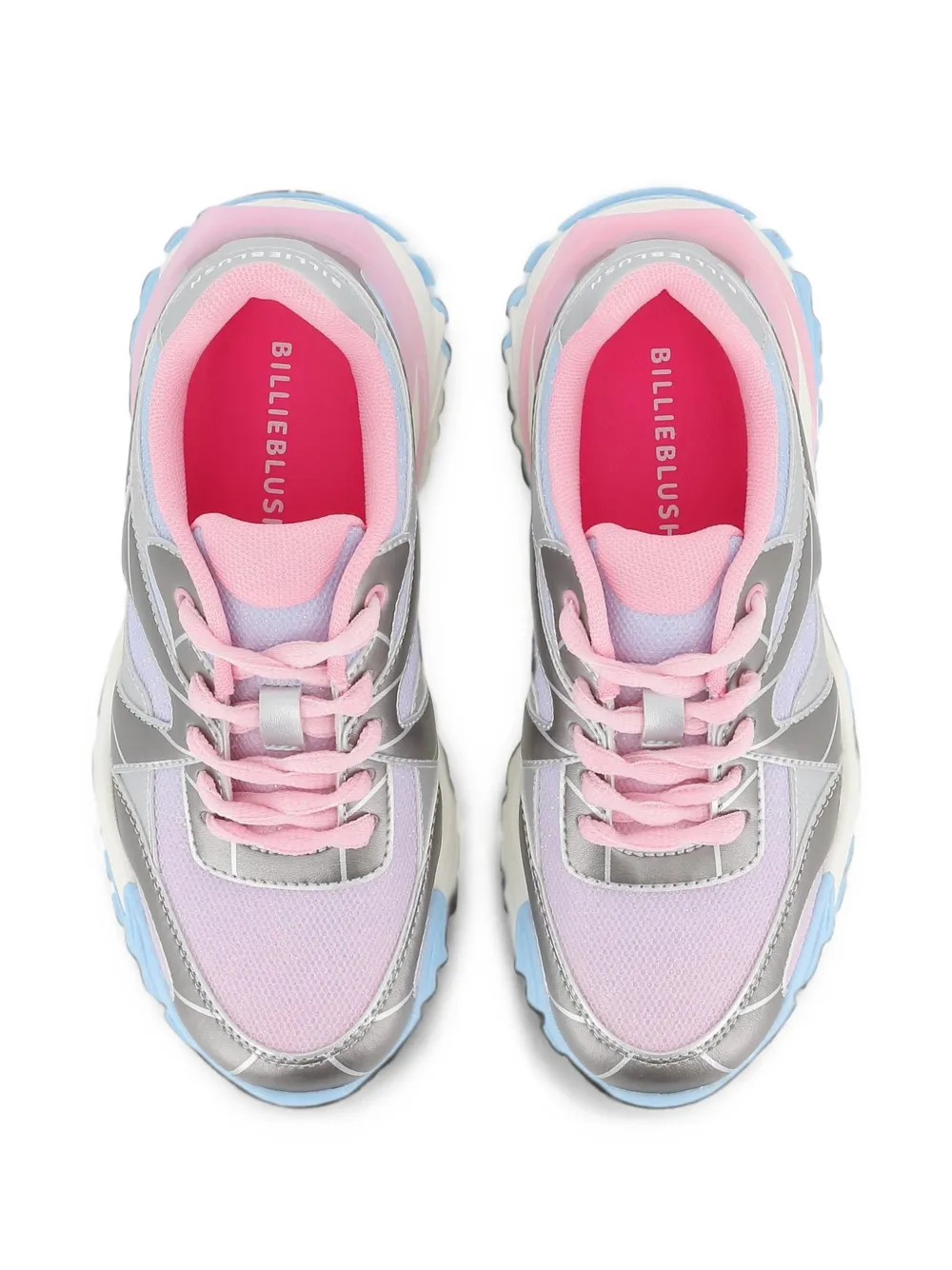Billieblush panelled metallic-finish sneakers Zilver