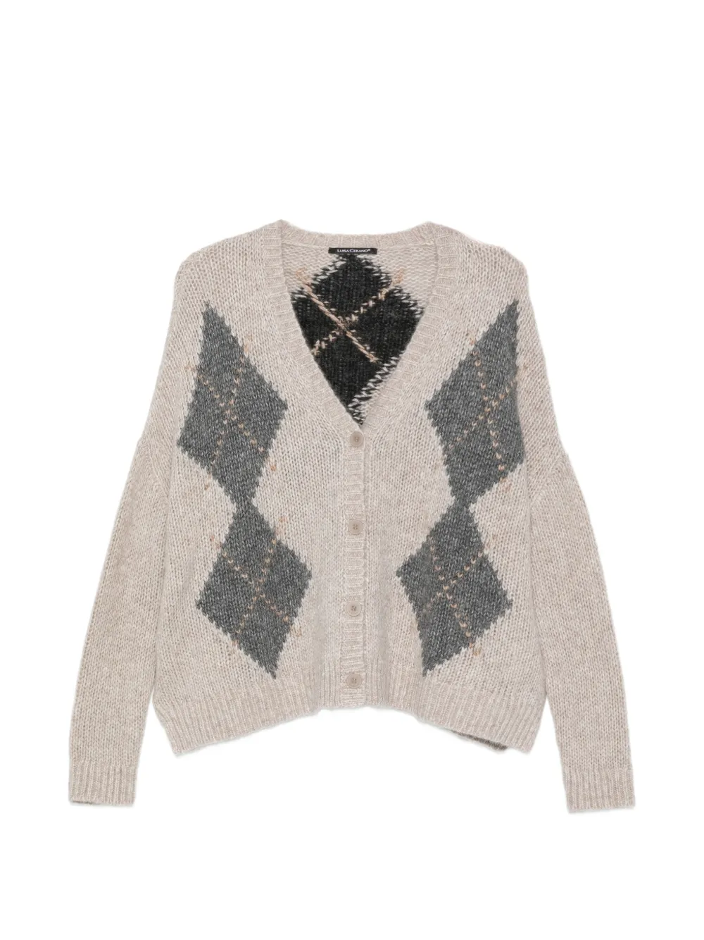 Luisa Cerano argyle-knit V-neck cardigan · 36