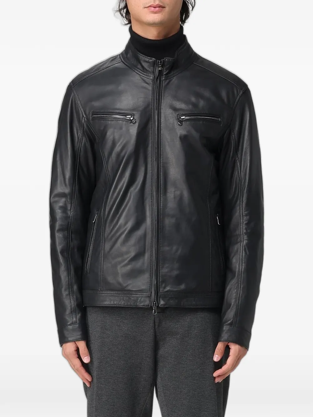 XC Rush Oxford leather jacket - Schwarz
