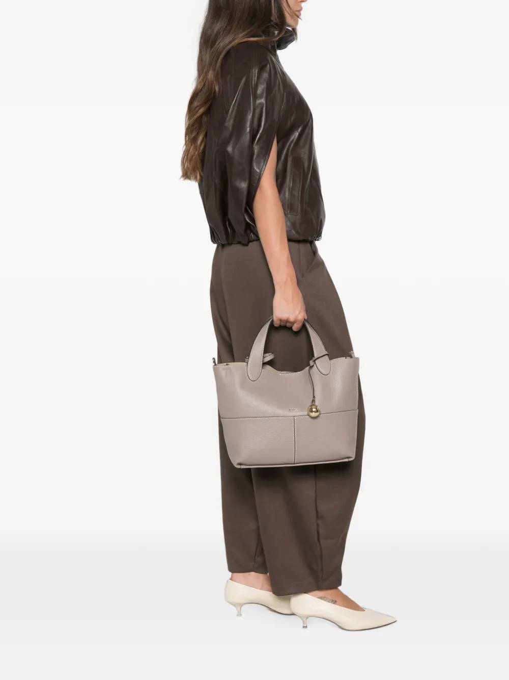 Furla Leren shopper Beige