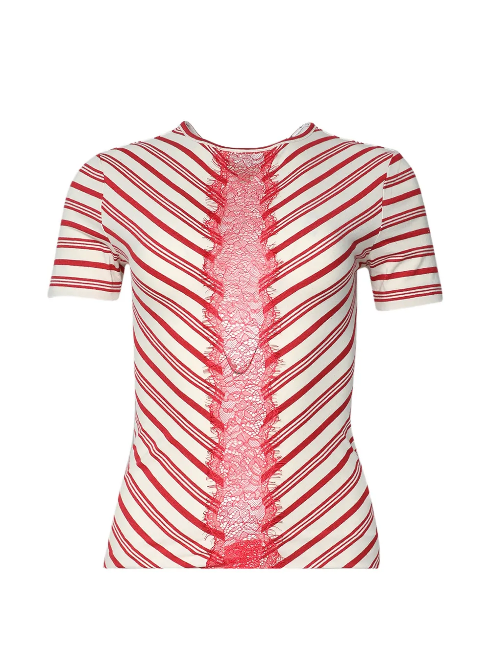 Christopher Esber Mavis lace-trimmed striped T-shirt