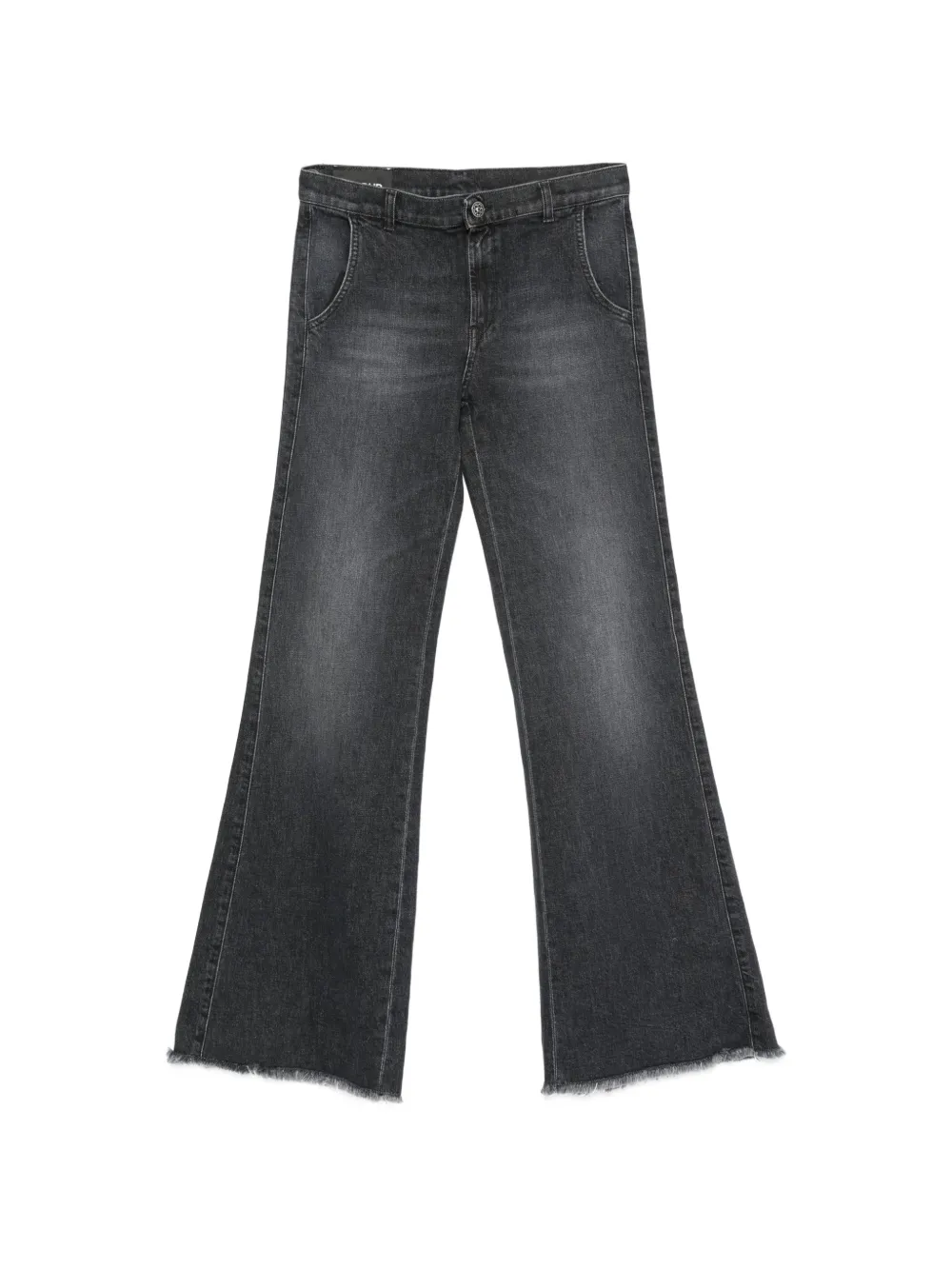 Dondup Kids' Flaire Frayed-hem Flared Jeans In Black