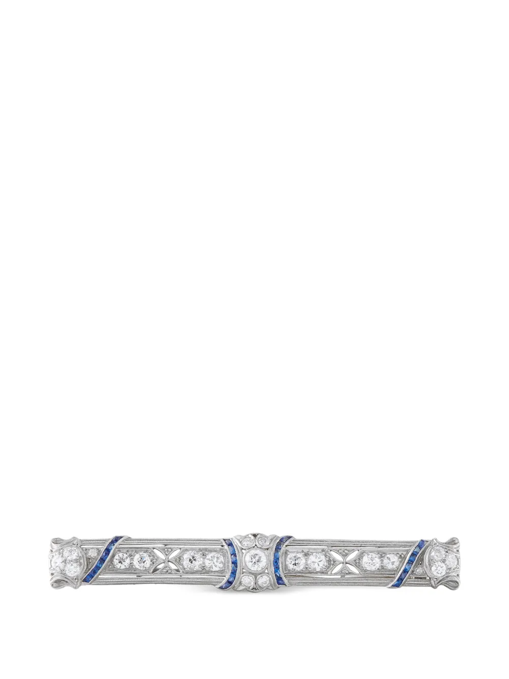 LB Exclusive Brosche mit Diamanten und Saphir - Silber