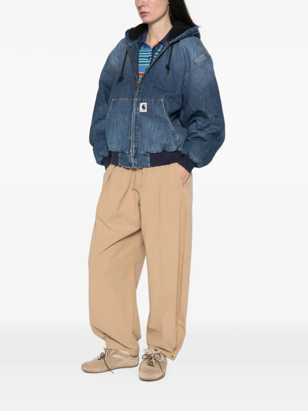 Carhartt WIP OG denim jack met capuchon en rits Blauw